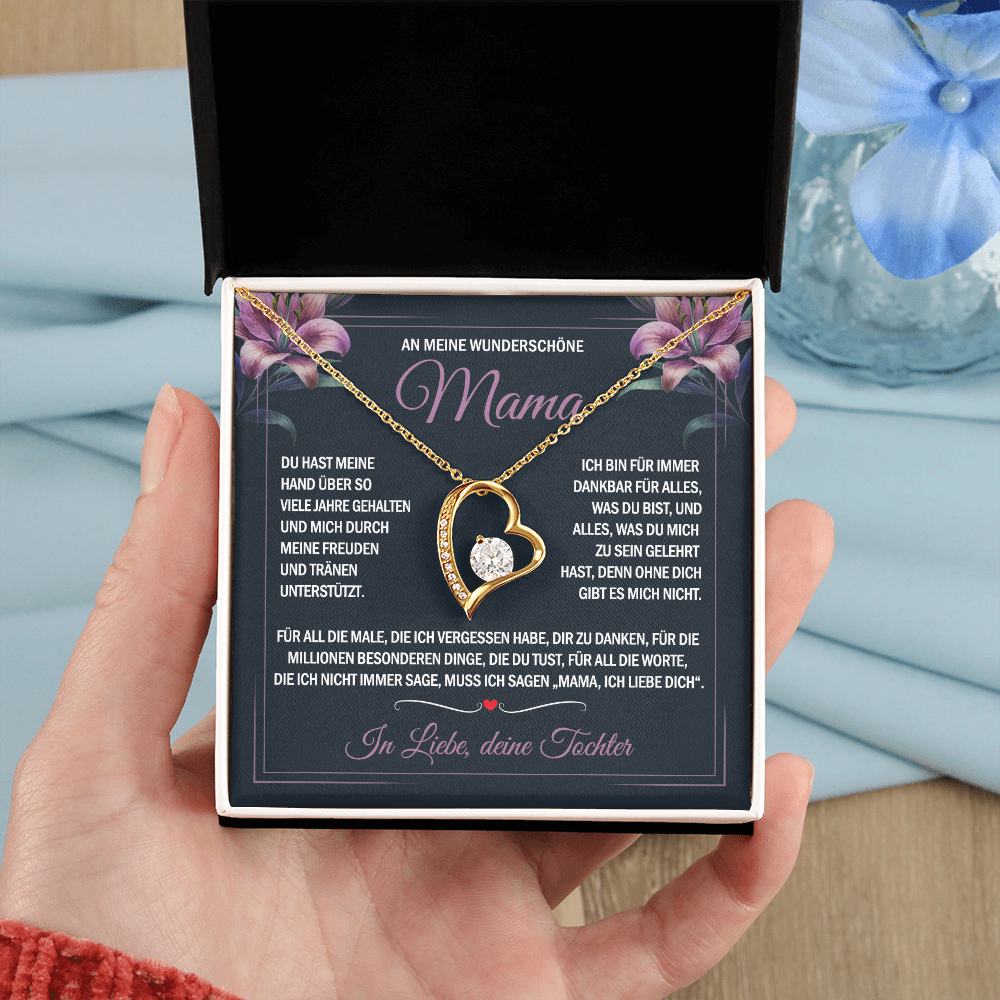An meine wunderschöne Mama – Freude und Tränen – Herz-Halskette