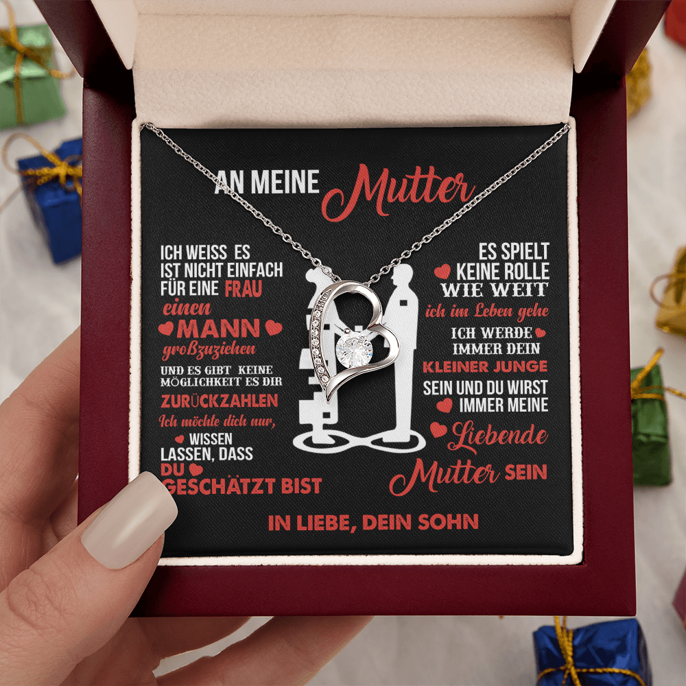 An meine Mutter – Dein kleiner Junge – Herz-Halskette