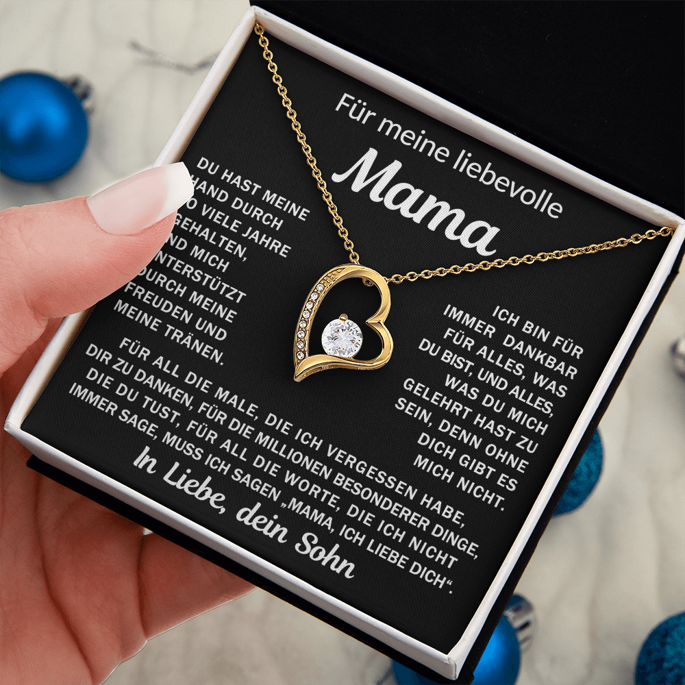 An meine liebende Mama - Herz-Halskette