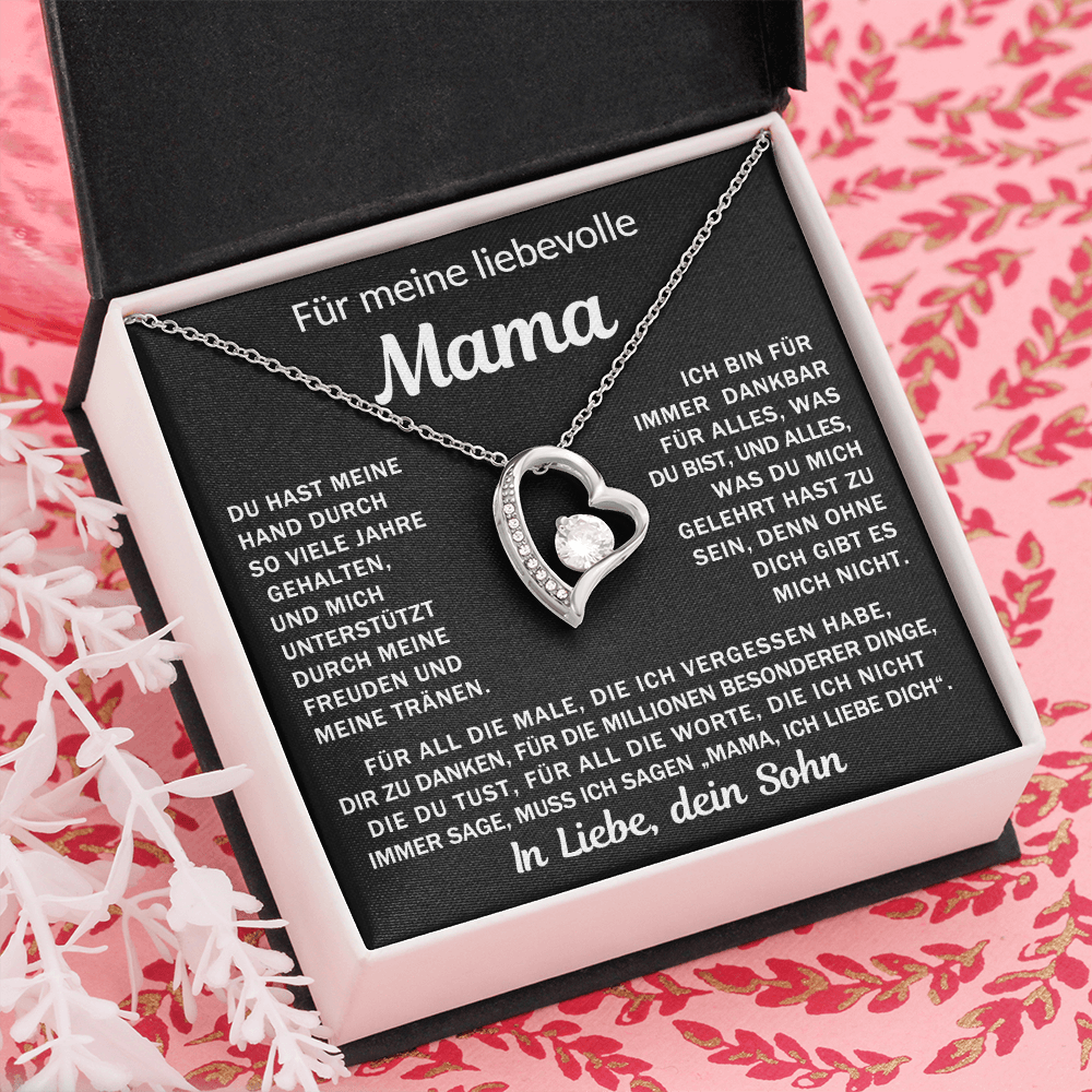 An meine liebende Mama - Herz-Halskette