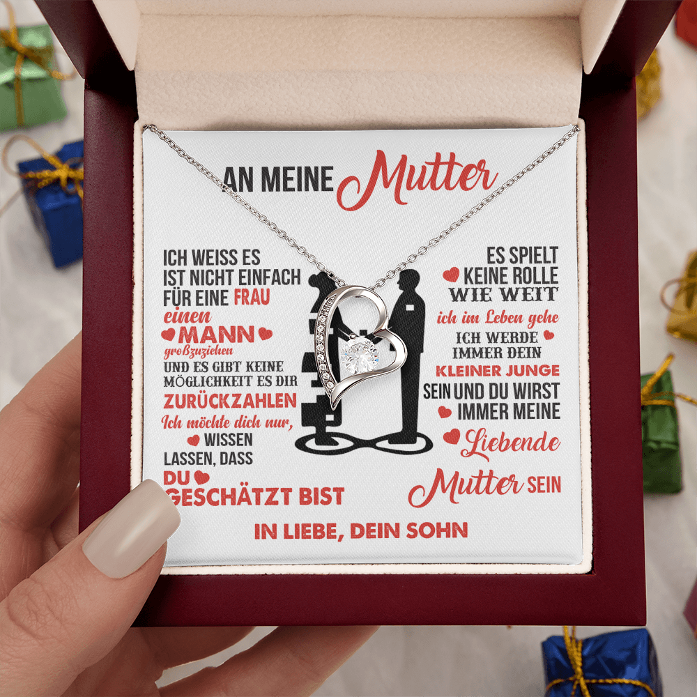 An meine Mutter – Ich bin dein kleiner Junge – Herz-Halskette