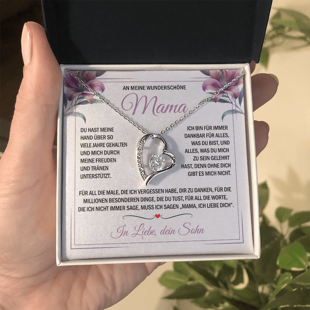 An meine Mama – Ohne dich gäbe es kein Ich – Herz-Halskette