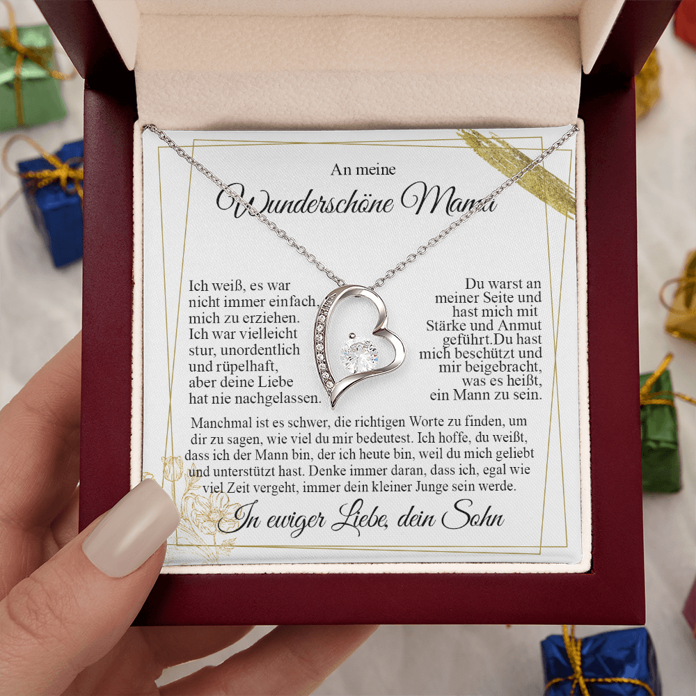 An meine Mama – Ich liebe dich Herz-Halskette