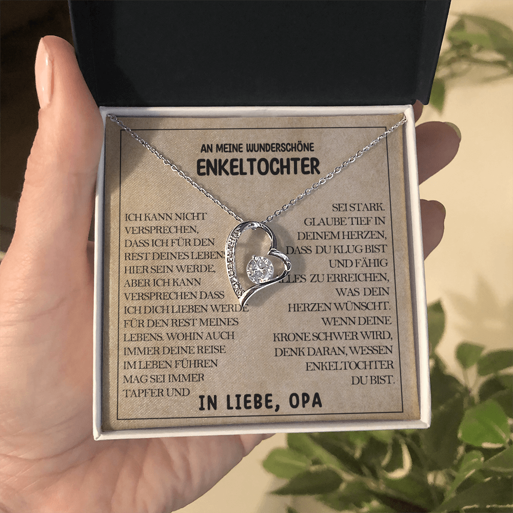 An meine wunderschöne Enkeltochter – Sei mutig und sei stark – Herz-Halskette