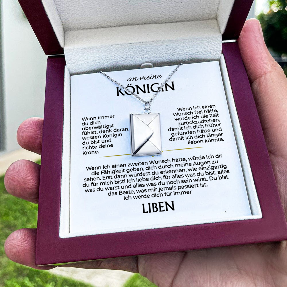 An meine Königin - Liebesbrief-Halskette