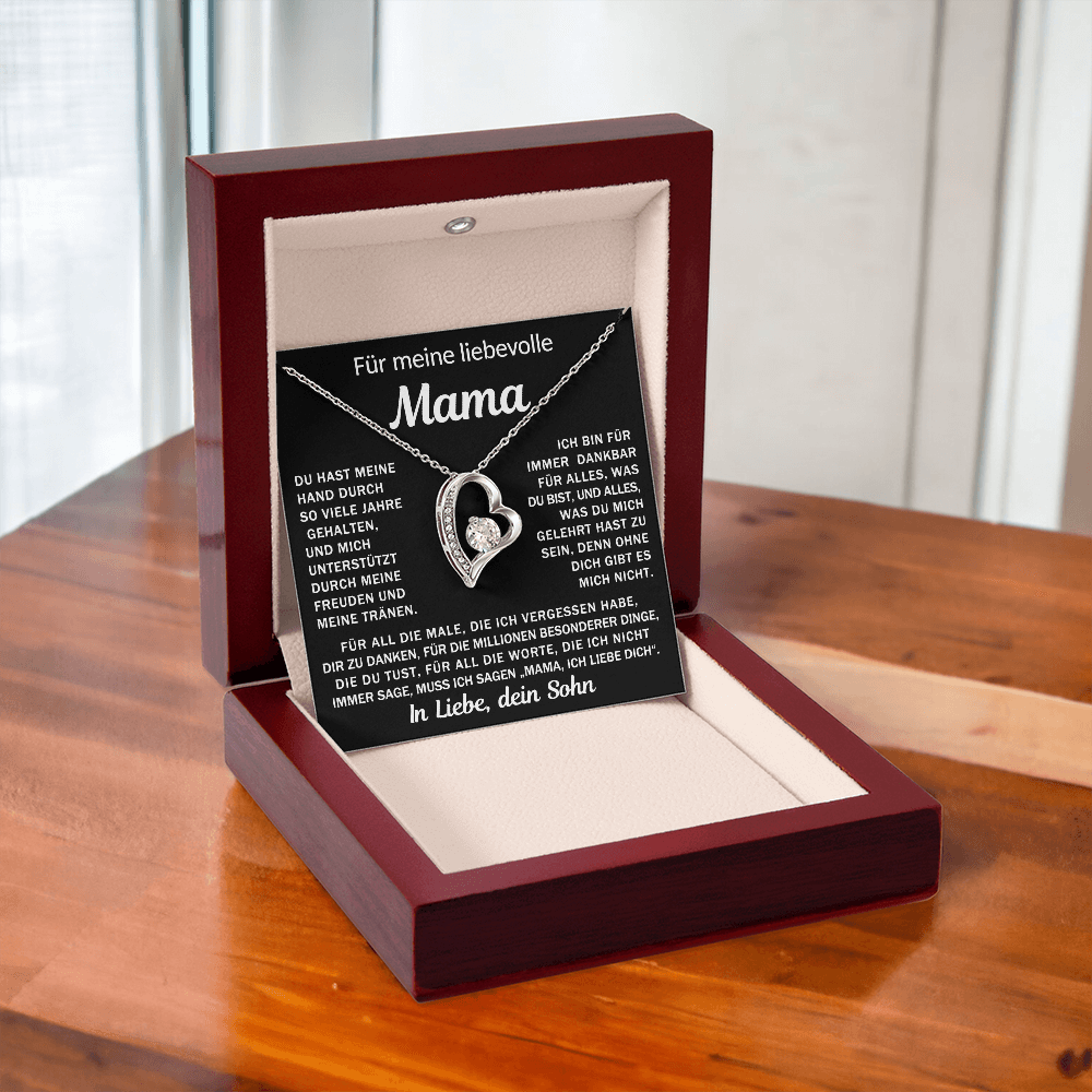 An meine liebende Mama - Herz-Halskette