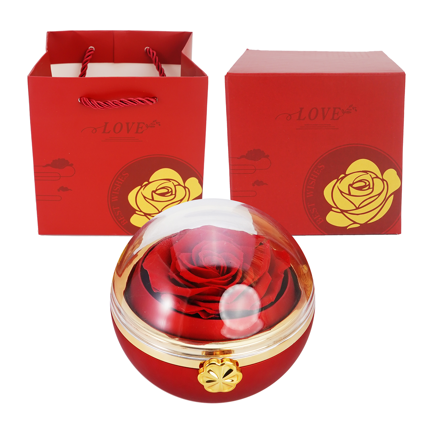 An meine Liebe - Ewige Rosenkugel - Roségold