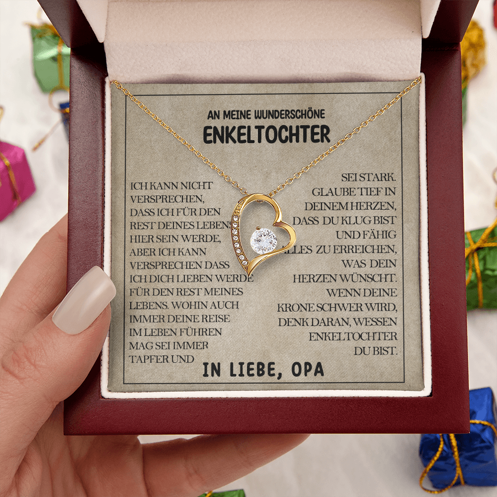 An meine wunderschöne Enkeltochter – Sei mutig und sei stark – Herz-Halskette