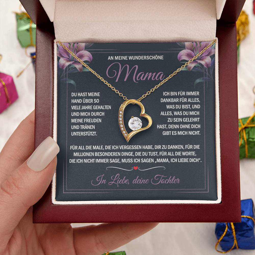 An meine wunderschöne Mama – Freude und Tränen – Herz-Halskette