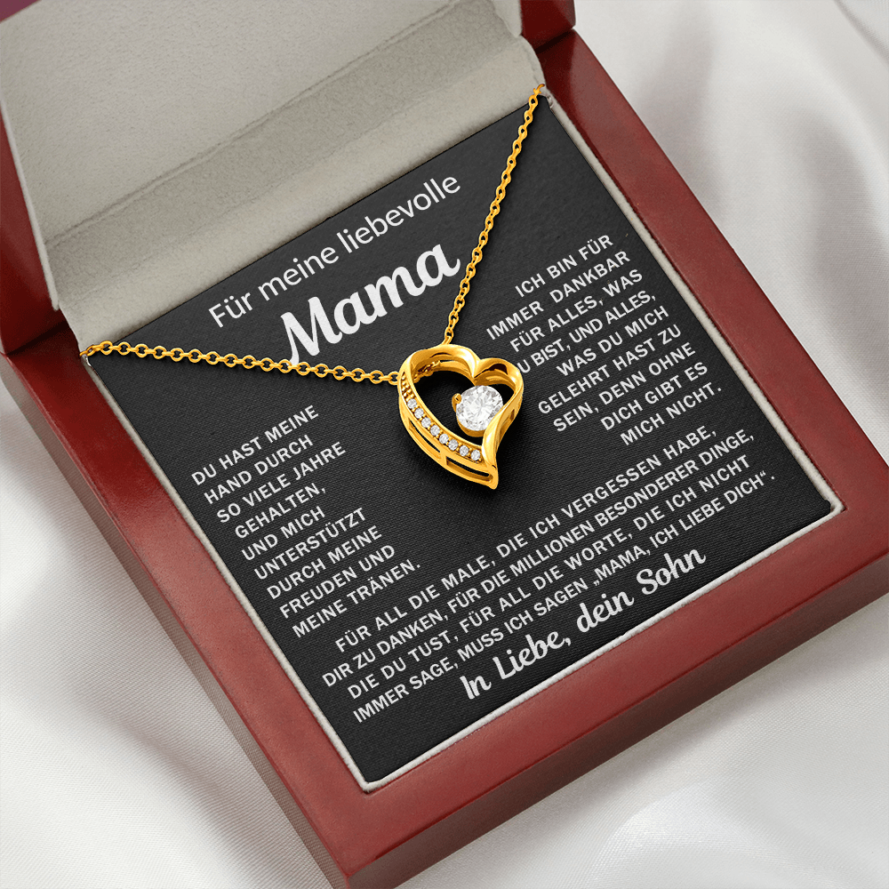 An meine liebende Mama - Herz-Halskette