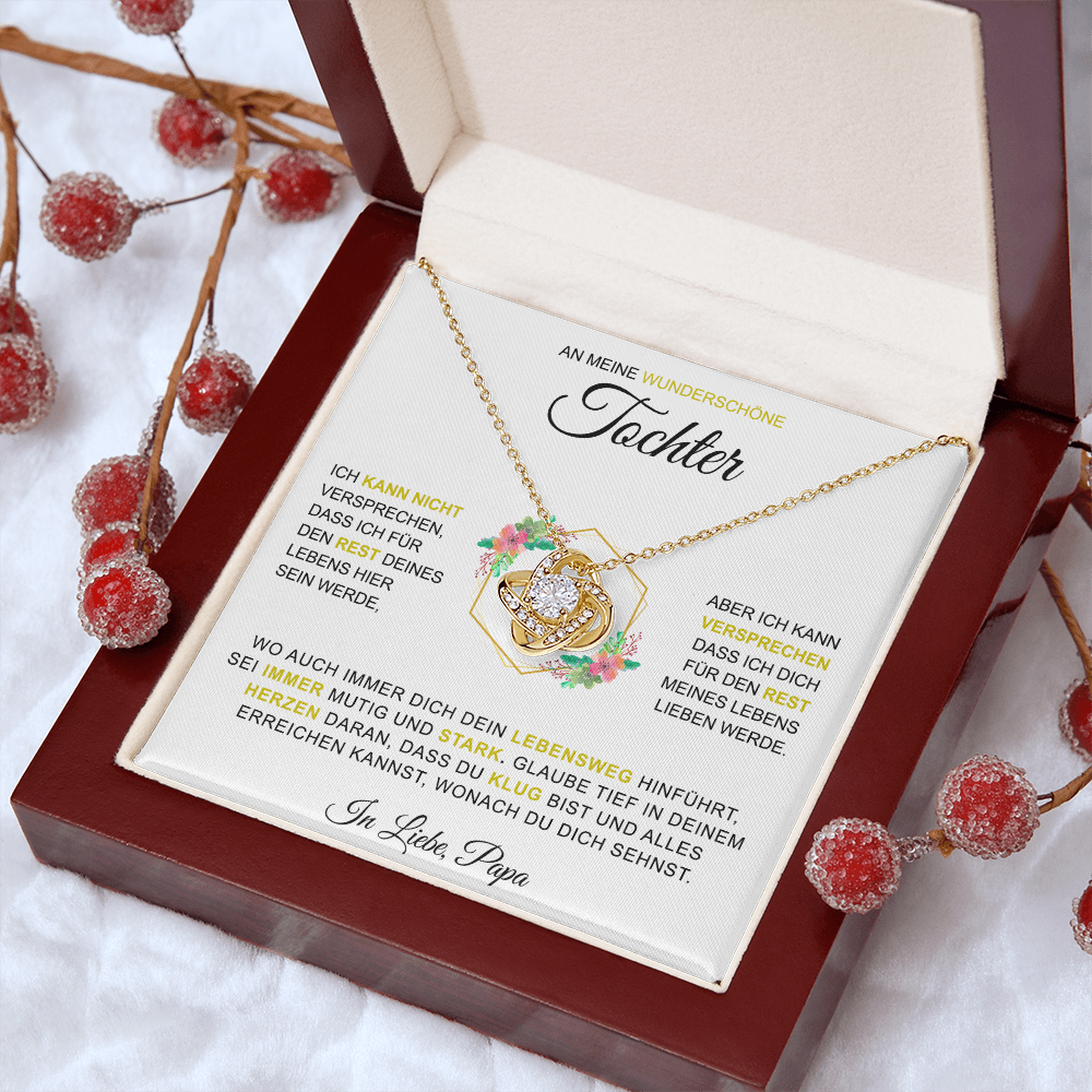 An meine schöne Tochter – In Liebe, Papa – Liebesknoten-Halskette