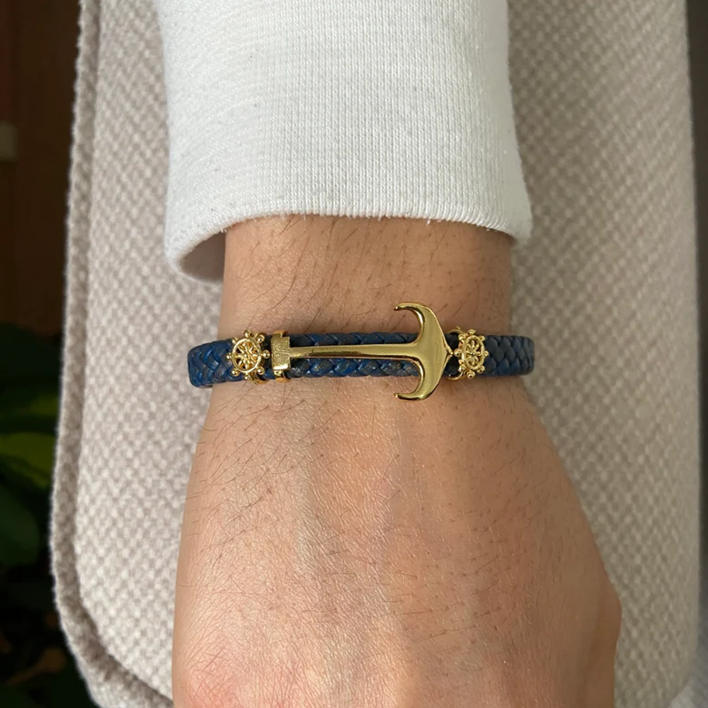 An meinen Sohn - Ankerarmband - Blau