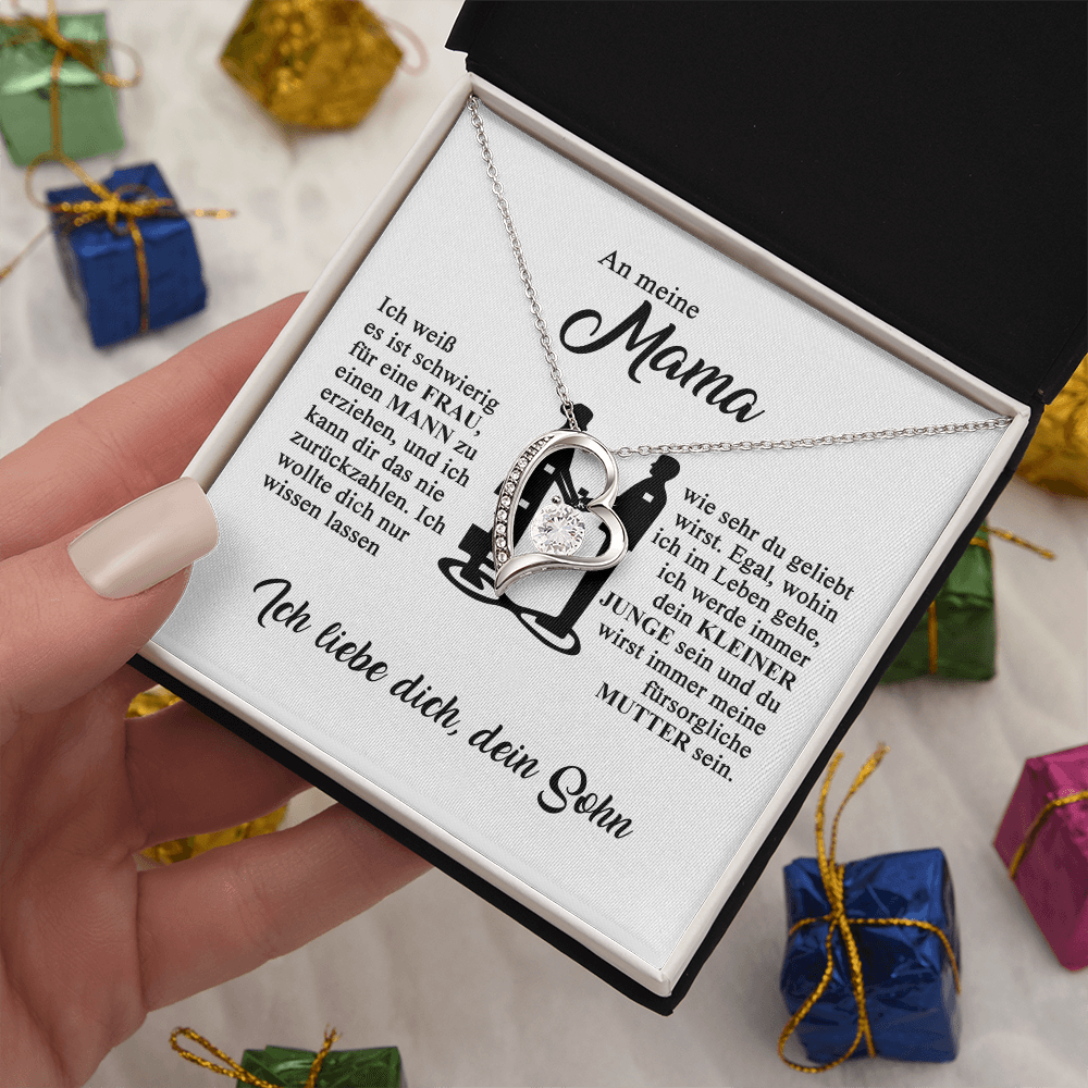 An meine Mama - Ich liebe dich - Herz-Halskette