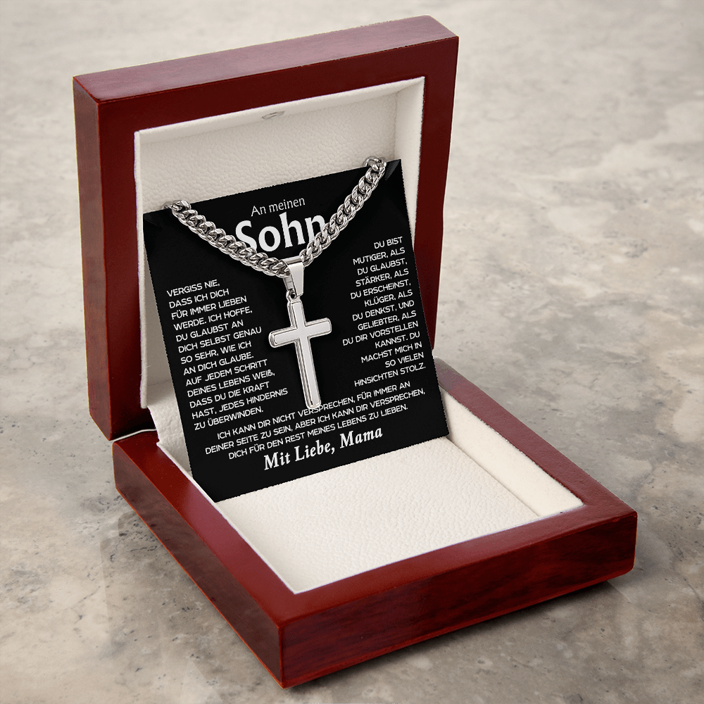 An meinen Sohn - Kreuz Halskette