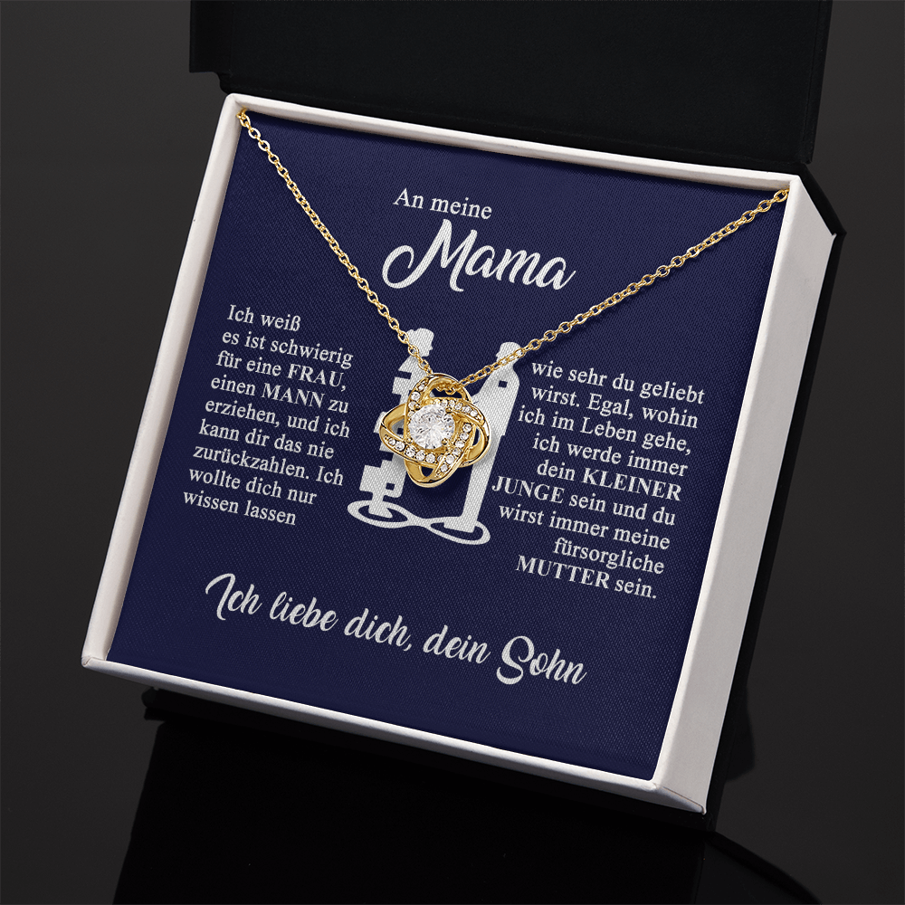 An meine Mama - Ich liebe dich - Knotenkette - Gold