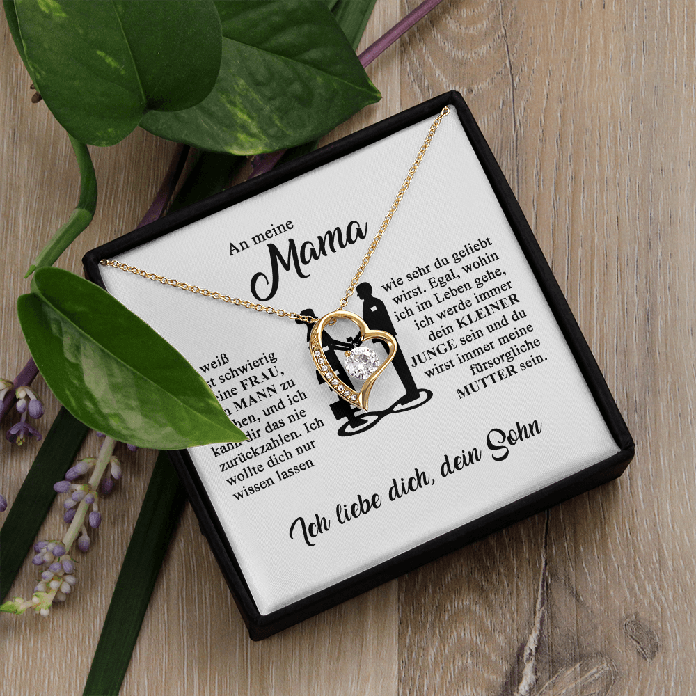 An meine Mama - Ich liebe dich - Herz-Halskette