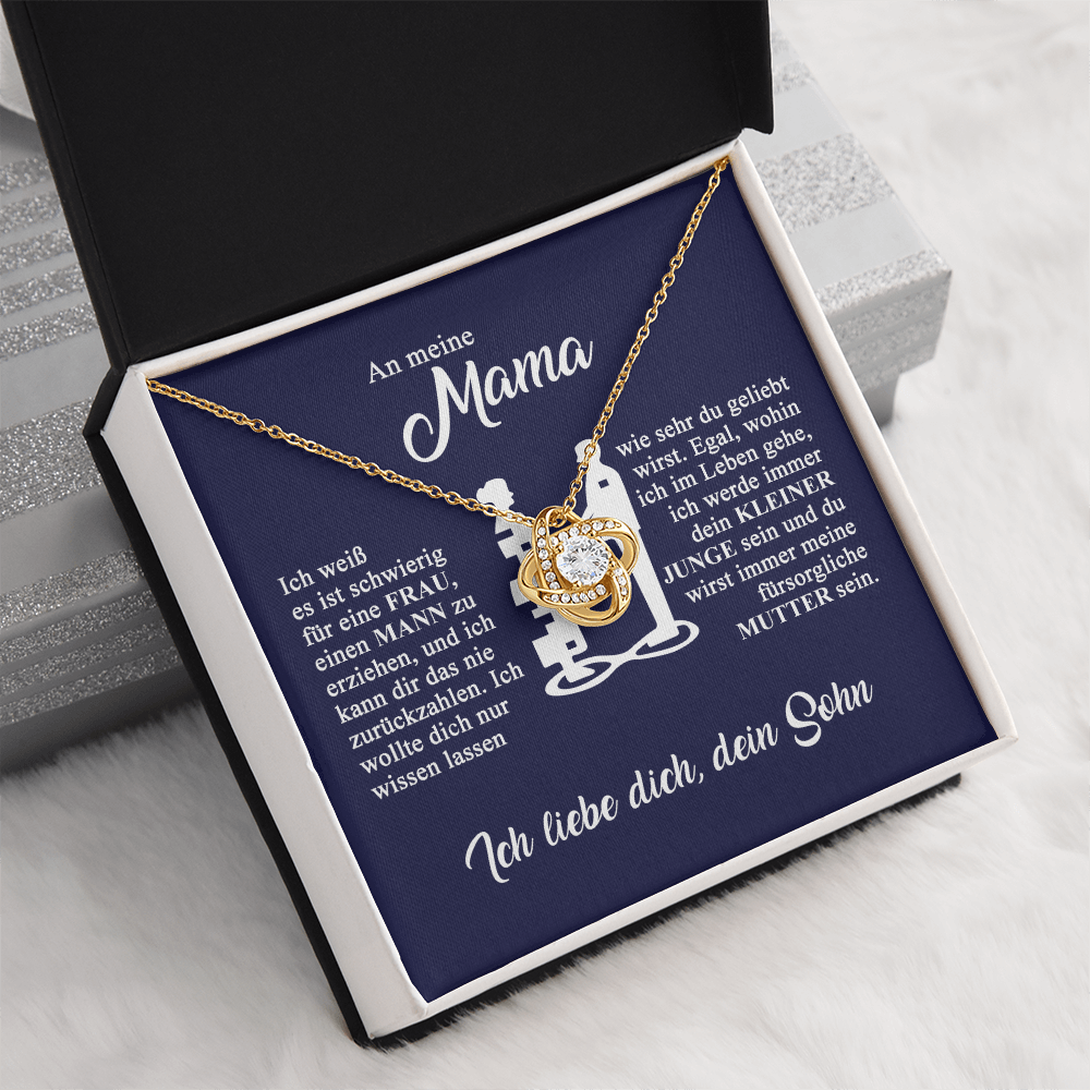 An meine Mama - Ich liebe dich - Knotenkette - Gold