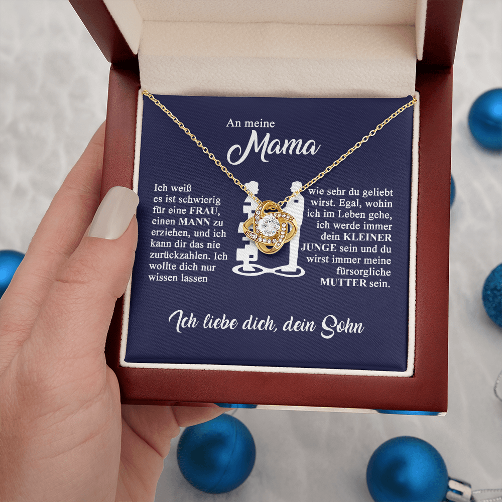 An meine Mama - Ich liebe dich - Knotenkette - Gold