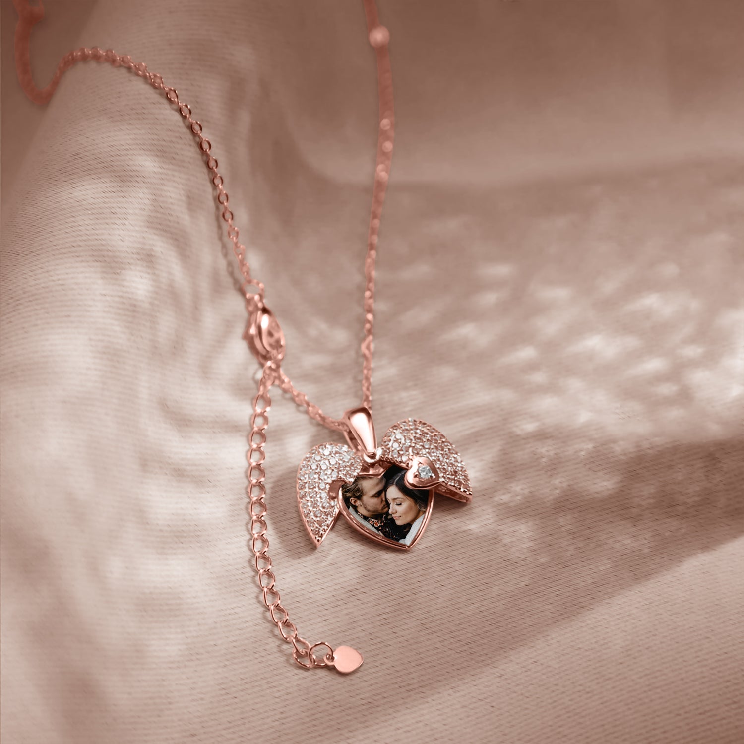 Personalisierte Bild Medaillon Herz Halskette