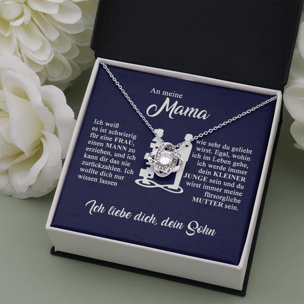 An meine Mama - Ich liebe dich - Knotenkette - Gold