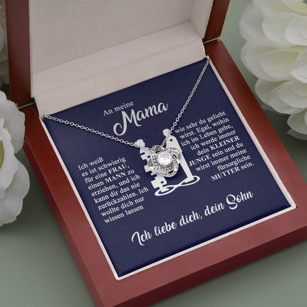 An meine Mama - Ich liebe dich - Knotenkette - Gold