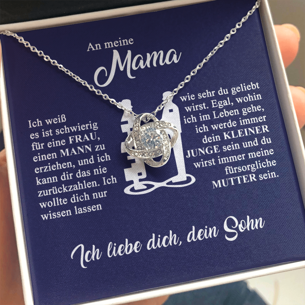 An meine Mama - Ich liebe dich - Knotenkette - Gold