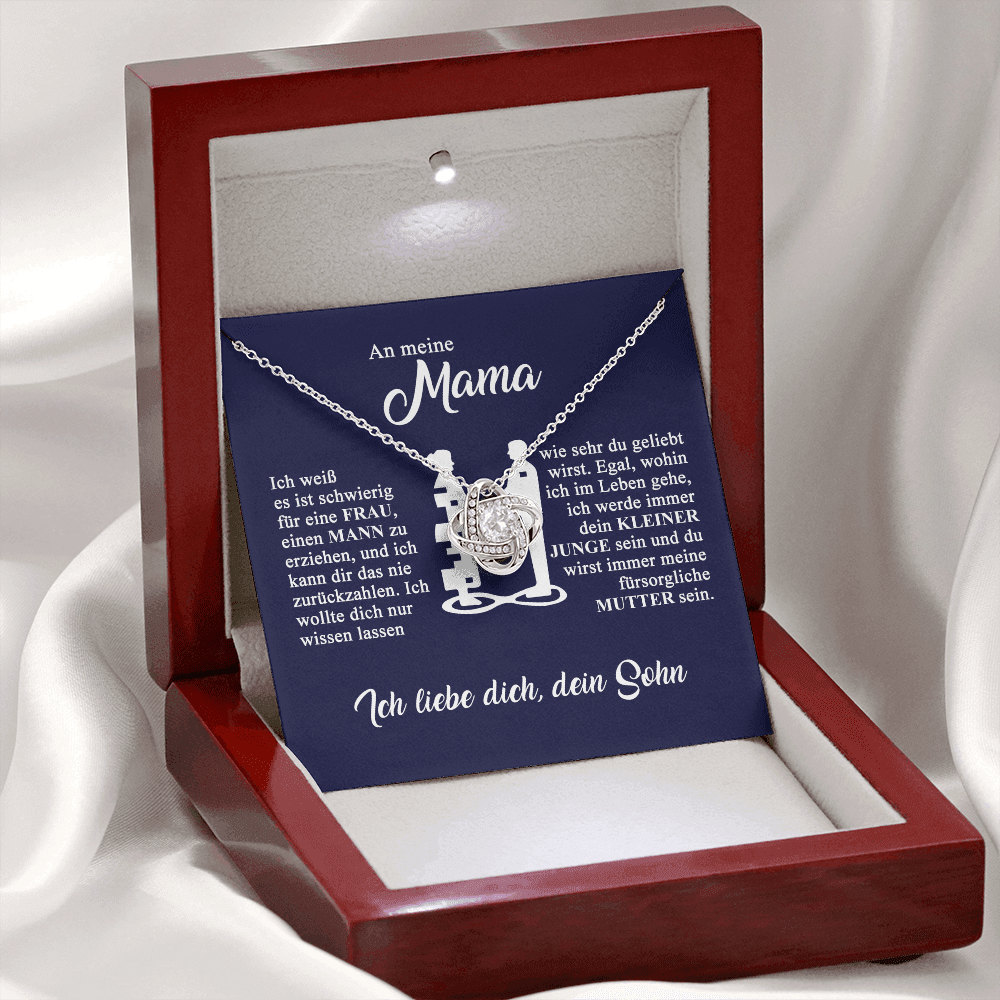 An meine Mama - Ich liebe dich - Knotenkette - Gold