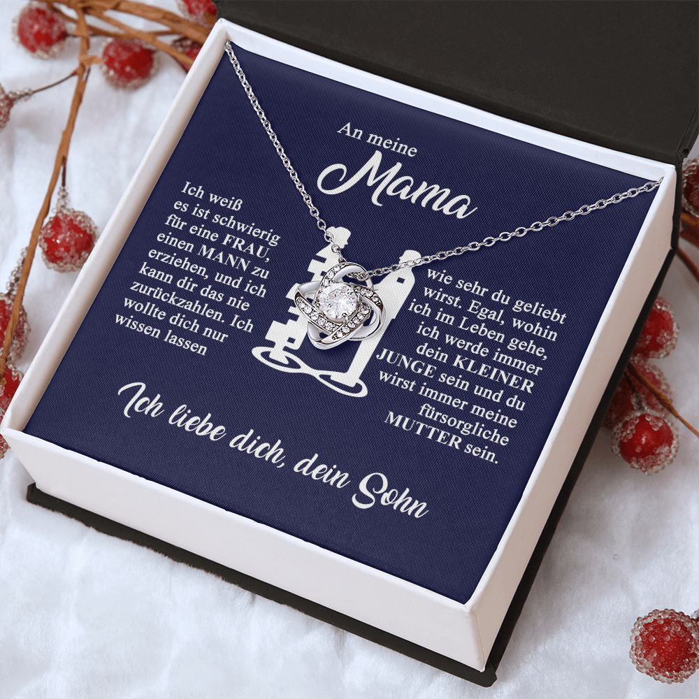 An meine Mama - Ich liebe dich - Knotenkette - Gold
