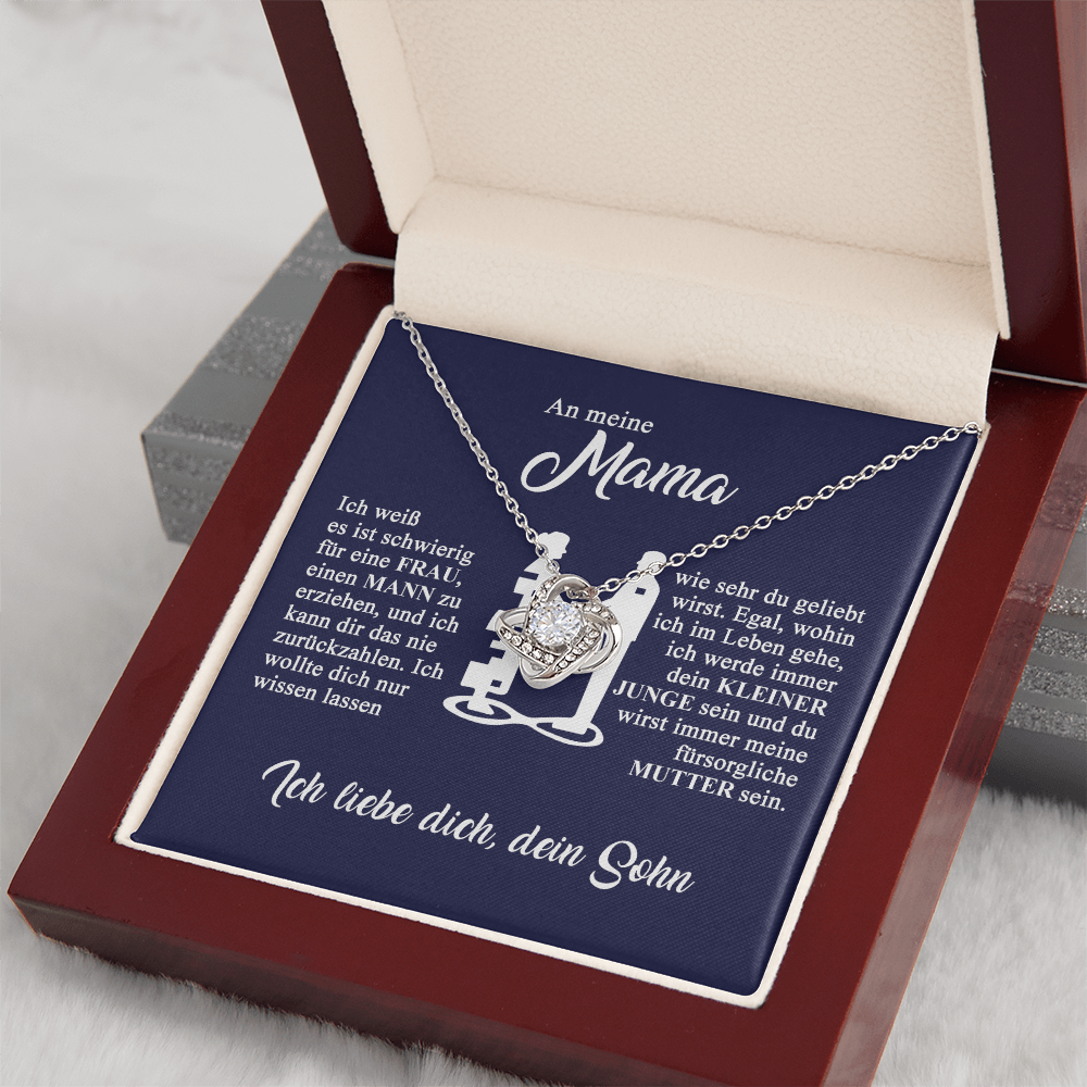 An meine Mama - Ich liebe dich - Knotenkette - Gold